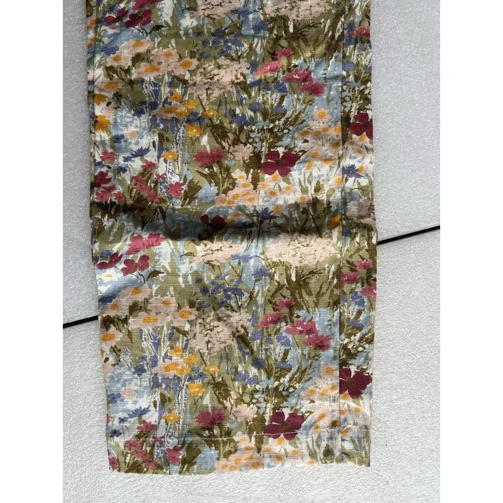 Reformation Size 4 Floral 100% Linen High Rise Cropped Pant Cottagcore coastal